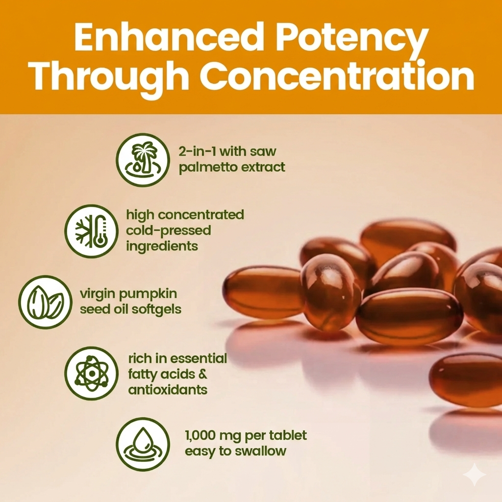 Pumpkin Seed Oil and Saw Palmetto Softgels